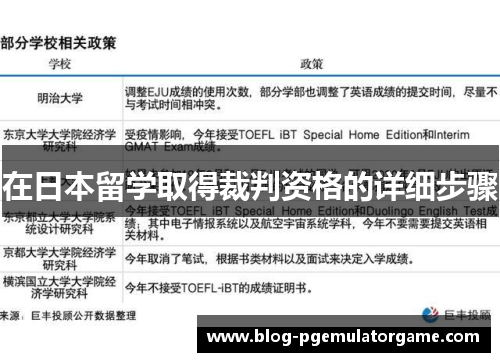 在日本留学取得裁判资格的详细步骤