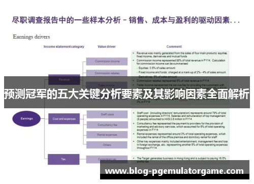 预测冠军的五大关键分析要素及其影响因素全面解析