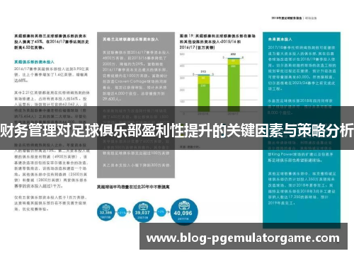 财务管理对足球俱乐部盈利性提升的关键因素与策略分析